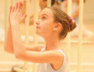 Ballet dancers warming up